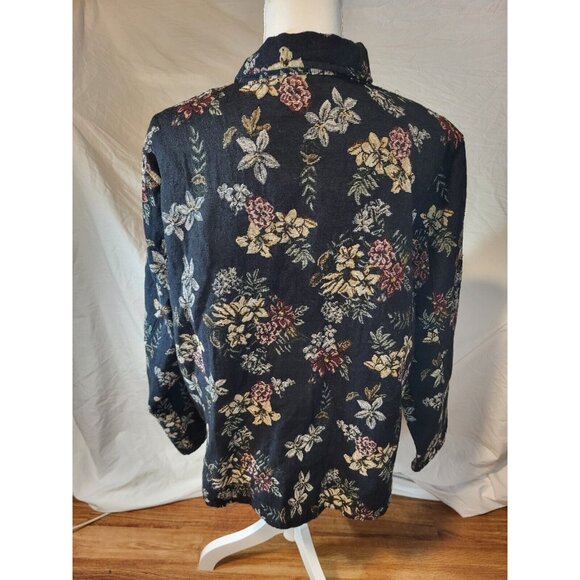 LEMON GRASS STUDIO Women's size XL Vintage Floral Peasant Tapestry Hobo Jacket - Picture 5 of 6